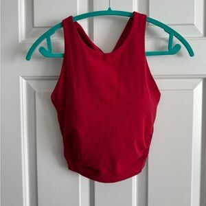 Athleta Red Conscious Twist Crop Sports Bra - S